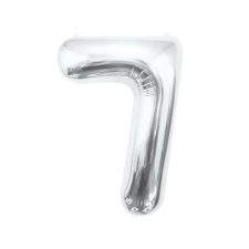 Ezüst Silver 7-es szám fólia lufi 85 cm party kellék