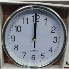 Ezüst színű fali óra quartz szerkezettel 30 cm falióra