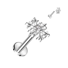  Ezüst Színű Hópehely Alakú Titánium Labret Piercing Fehér Cirkónia Kővel egyéb ékszer