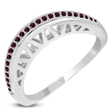  Ezüst színű, hullám alakú gyűrű, cirkónia kristállyal-8 gyűrű