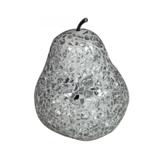  Ezüst színű mozaik körte dekoráció