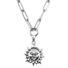  Ezüst színű Napocska medál hosszú szemű nyaklánccal nyaklánc