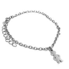  Ezüst színű nemesacél Kisfiú charmos karkötő karkötő