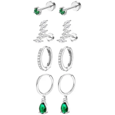  Ezüst Színű Orvosi Acél Piercing Szett - 8 db egyéb ékszer