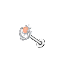  Ezüst Színű Rozsdamentes Acélból Készült Rózsaszín Köves És Fehér Strasszköves Labret Piercing egyéb ékszer