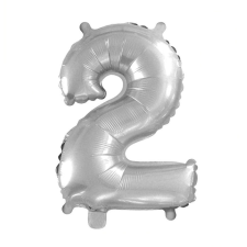  Ezüst színű szám fólia lufi – 2 party kellék