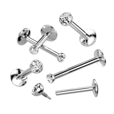  Ezüst Színű Titánium Egyenesszárú Piercing, Csillogó Kövekkel egyéb ékszer