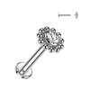  Ezüst Színű Titánium Labret Piercing Kővel