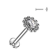  Ezüst Színű Titánium Labret Piercing Kővel egyéb ékszer