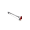  Ezüst Színű Titánium Piercing, Piros Kristály Kővel, 8,6 mm