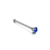 Ezüst Színű Titánium Piercing, Sötétkék Kristály Kővel, 8,6 mm