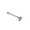  Ezüst Színű Titánium Piercing, Világoskék Kristály Kővel, 8,6 mm