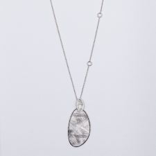  Ezüst Toscan Lánc mattított karcmintás medállal nyaklánc