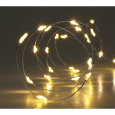 Ezüst vezetékes fényfüzér 20 db melegfehér LED-del kültéri izzósor