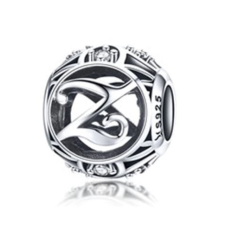  Ezüst Z betű medál kristályokkal medál