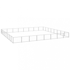 Ezüstszínű acél kutyakennel 64 m² szállítóbox, fekhely kutyáknak