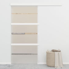  Ezüstszínű ESG üveg tolóajtó puha ütközőkkel 102,5 x 205 cm építőanyag