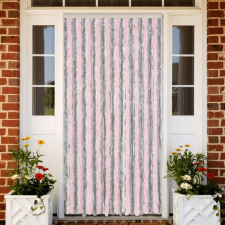  ezüstszürke és rózsaszín zsenília rovarfüggöny 100 x 200 cm szúnyogháló