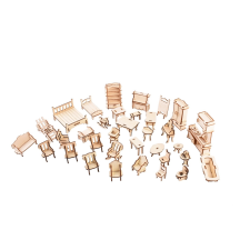 Fa 3D puzzle bútormodell puzzle, kirakós