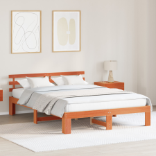  Fa ágykeret Viaszbarna Tömörfa 160 x 200 cm Rusztikus ágykeret ágy és ágykellék