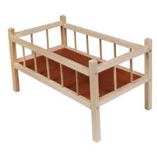 Fa babaágy 50 x 28 cm játékbaba felszerelés