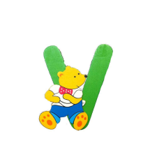 Fa betű V - zöld maci tapéta, díszléc és más dekoráció