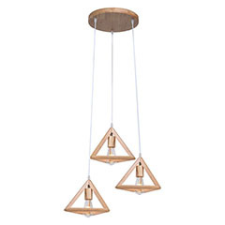  Fa búrás design függeszték (3XE27) barna világítás