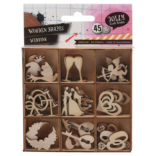  Fa dekorációs figurák 45 db-os - Esküvő fajáték