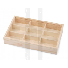 Fa doboz 9 rekeszes tolófedéllel - 13,5 x 22 cm dekorációs kellék