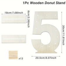  Fa édesség, fánk tartó állvány konyhai eszköz