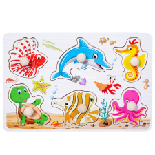 Fa fejlesztő puzzle játék - - Tengeri állatok puzzle, kirakós