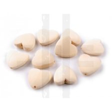  Fa gyöngyök nem lakkozott szív - 10 db/csomag dekorációs kellék