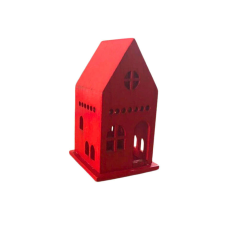  Fa Házikó Piros Kicsi karácsonyi dekoráció