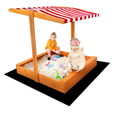 Fa homokozó árnyékoló tetővel Baby Mix 120x120 cm piros-fehér homokozó