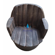  Fa hordó hatású műanyag fotel kerti bútor