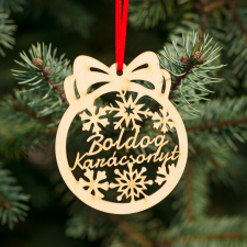  Fa karácsonyfadísz – Boldog karácsonyt 5db, Fa karácsonyfadísz – Boldog karácsonyt 5db karácsonyfadísz