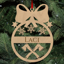  Fa karácsonyfadísz - Egyedi neves - Balta karácsonyfadísz