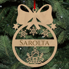  Fa karácsonyfadísz - Egyedi neves - Gyertya karácsonyfadísz