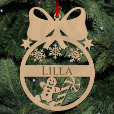  Fa karácsonyfadísz - Egyedi neves - Mézeskalács karácsonyfadísz