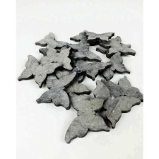  Fa lepke, szürke. Mérete: 50x40 mm.  Az ár 1 db-ra vonatkozik dekorációs kellék