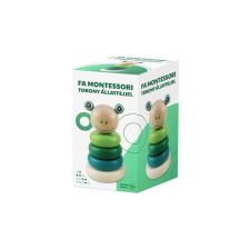 Fa montessori torony állatfejjel készségfejlesztő