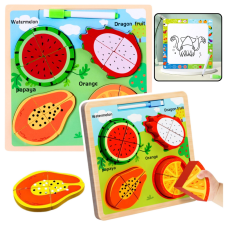 Fa oktatási kirakós tábla - Gyümölcs puzzle, kirakós