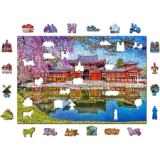 Fa puzzle Byodo-in templom, Kyoto, Japán puzzle, kirakós