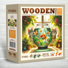  Fa puzzle macskák és halacskák 505 darabbal puzzle, kirakós