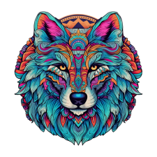  Fa puzzle, színes A3 méretű (farkas) puzzle, kirakós