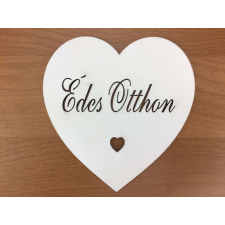  Fa - "Édes otthon" szív fehér 10cm dekorációs kellék