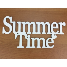 Fa - "Summer Time" felirat koszorúra fehér 10x20cm dekorációs kellék