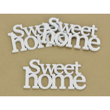  Fa &quot;Sweet home&quot; felirat koszorúra fehér 7x14cm 3db/csomag dekorációs kellék