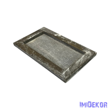 Fa tálca keret 25x15cm - Barnás Szürke dekorációs kellék