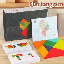  Fa Tangram geometriai alak kirakós játék puzzle, kirakós